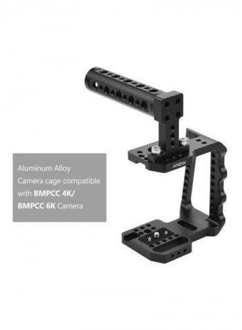 Video Camera Cage with Hand Grip Black