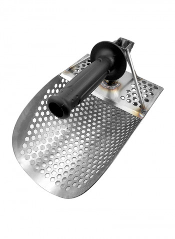 Beach Sand Scoop with Handle Metal Detecting Tool Stainless Steel Detector Fast Sifting Metal Detector Silver 35x23x19centimeter