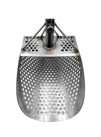 Beach Sand Scoop with Handle Metal Detecting Tool Stainless Steel Detector Fast Sifting Metal Detector Silver 35x23x19centimeter
