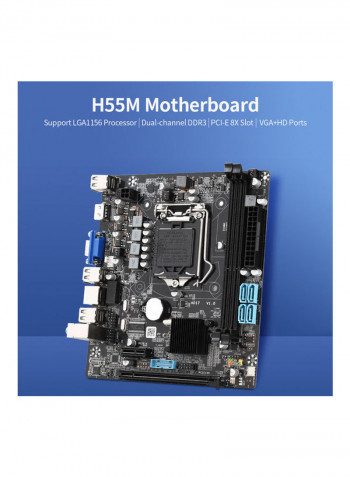H55M Motherboard With Dual DDR3 Memory Slot أسود