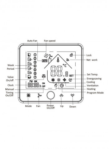 Wifi Voice Intelligent Room Thermostat Black