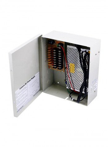 8-Channel CCTV Camera Power Supply White 9.8x8.3x3.7inch