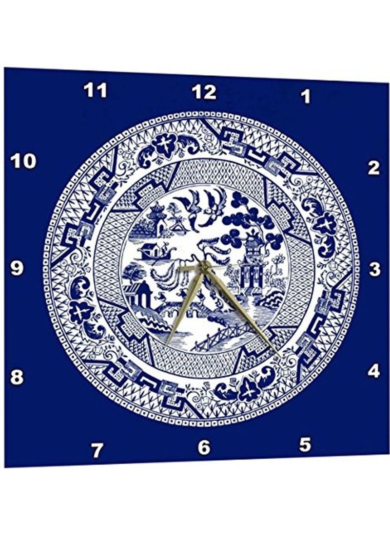 Willow Pattern Wall Clock White/Blue 15x15inch