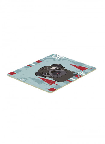 Winter Holiday Pug Kitchen/Bath Mat Multicolour 16 x 24inch