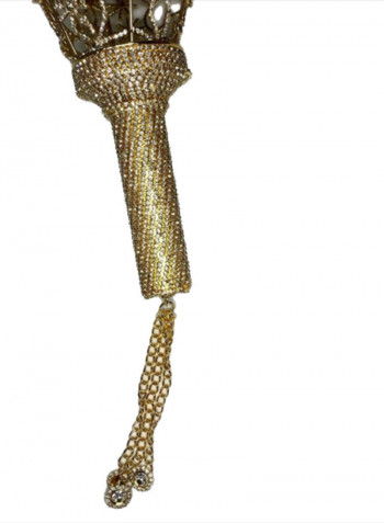 Metal Fancy Flower Holder Gold 42x21centimeter