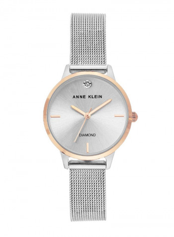 Women's Water Resistance Stainless Steel Analog Watch AK3547SVRT