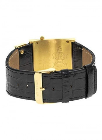Men's Analog Leather Strap Watch