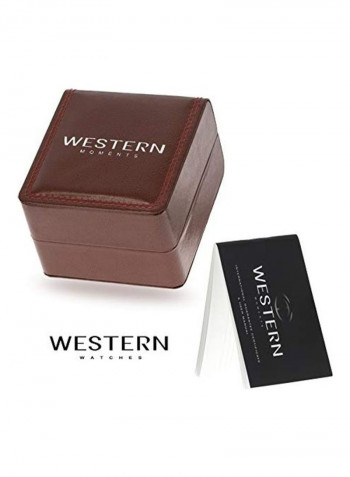 Men's Analog Leather Strap Watch