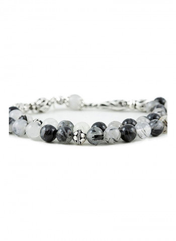 Rutilated Quartz Prayer Beads with Sterling Silver components