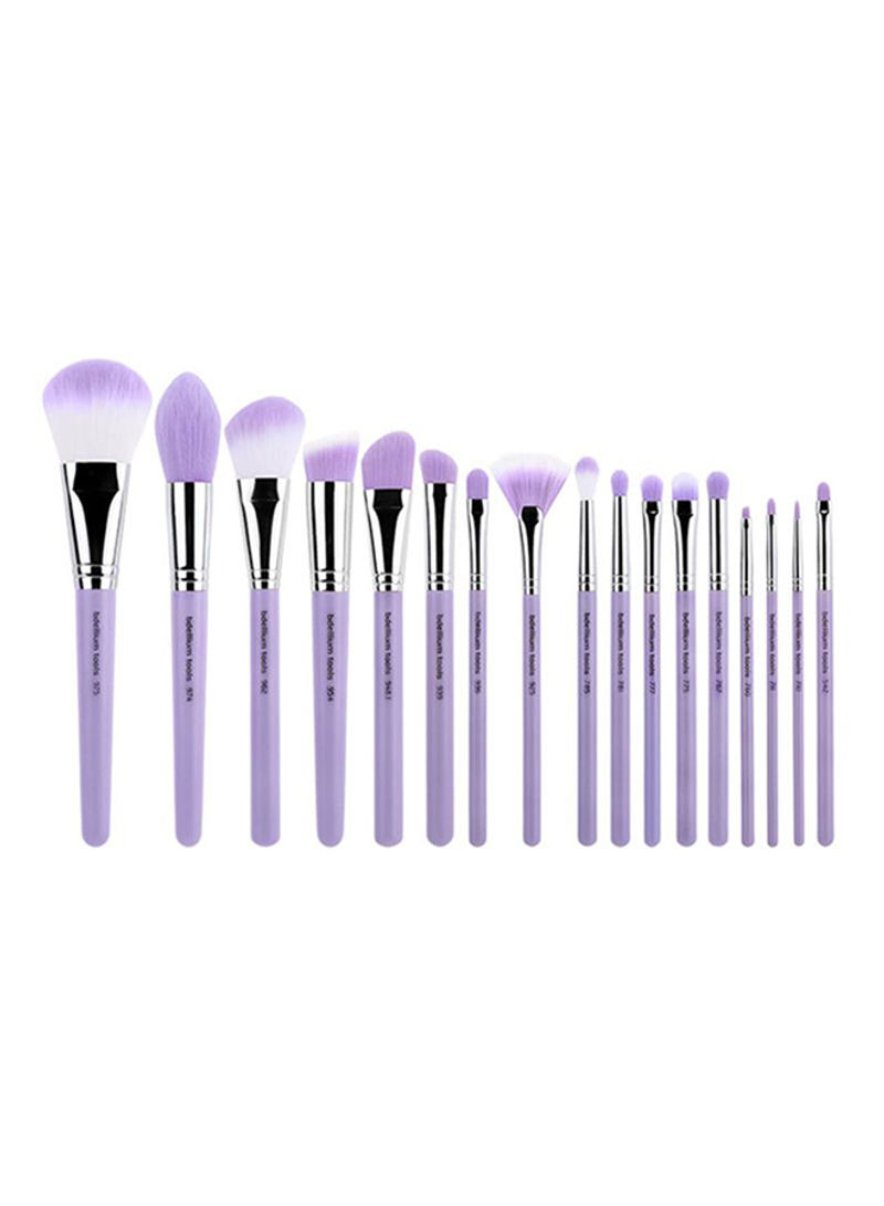 17-Piece Bambu Precision Brush Set With Roll-Up Pouch Purple