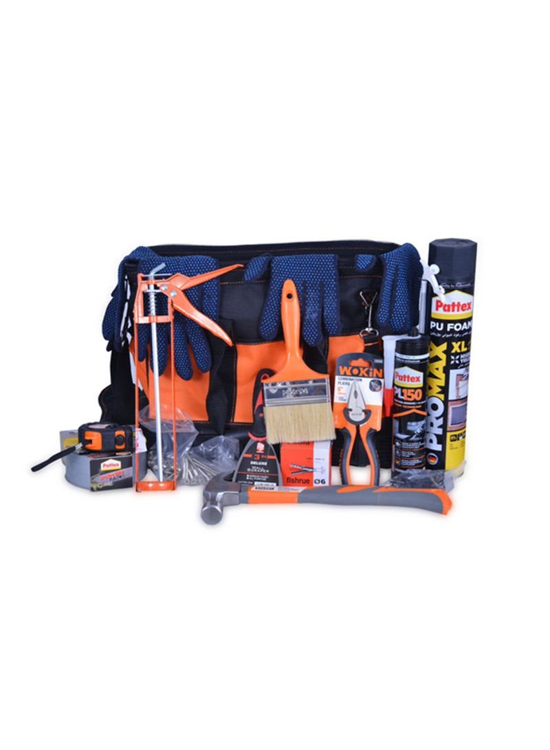 Bundle Offer Tool Bag With Various Home Maintance Multicolour