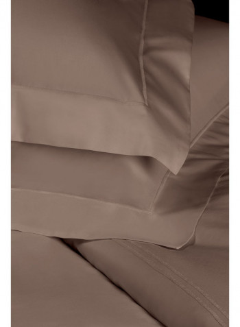 Set Of 2 Rhapsody Pillow Cases Cotton Beige 50x90centimeter