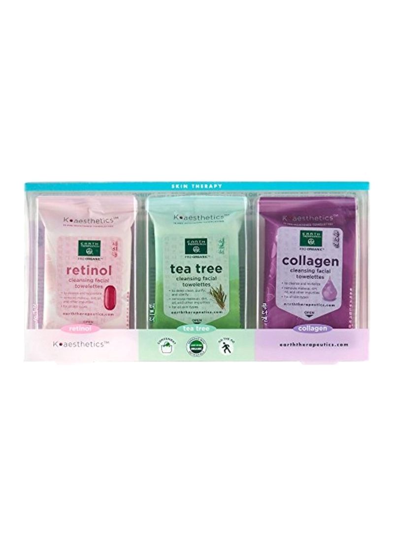 3-Piece Cleansing And Makeup Removing Facial Towelettes