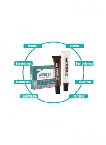 2-Piece Tattoo Cover Up Concealer Brown/White