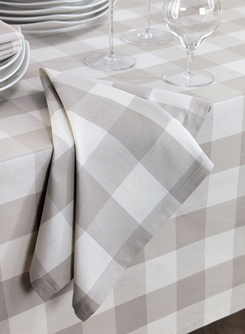 Alsace Cotton Tablecloth White/Grey 160х180centimeter