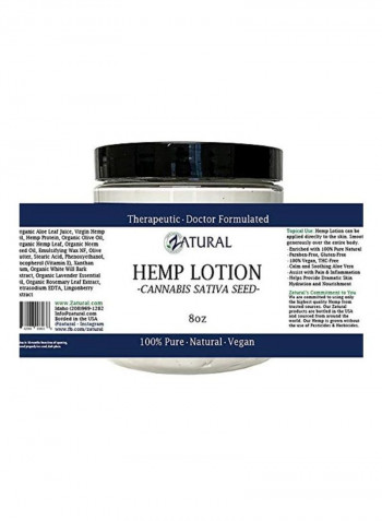 Hemp Lotion Therapeutic Body Lotion With Hemp Seed Oil 8ounce