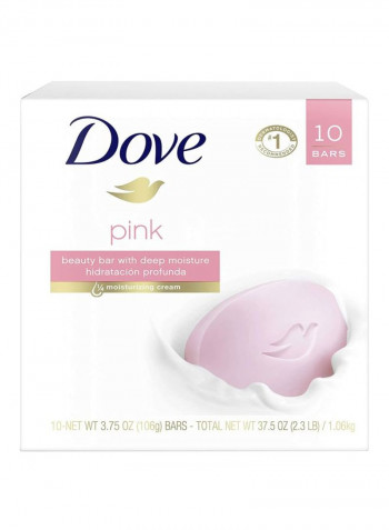 Pack Of 10 Pink Rosa Beauty Bar Soap Pink 113x10g