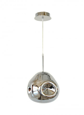 Indoor Glass Pendant Light Silver 20x24centimeter