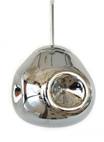 Indoor Glass Pendant Light Silver 20x24centimeter
