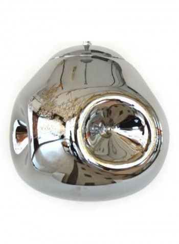Indoor Glass Pendant Light Silver 20x24centimeter