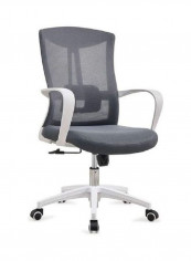 Computer Desk Fabric Adjustable Ergonomic Swivel Lift Office Chair Grey