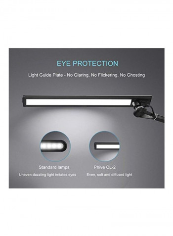 8 Watt Dimmable Clamp Light Black 21x2.9x7.2inch