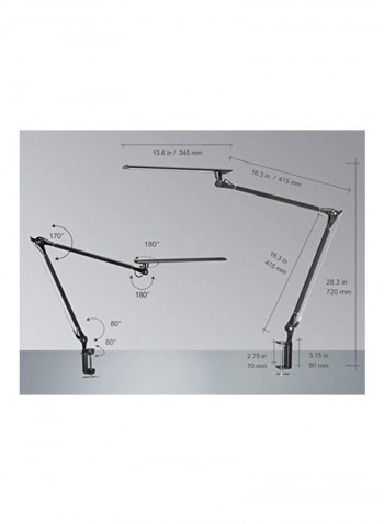 8 Watt Dimmable Clamp Light Black 21x2.9x7.2inch
