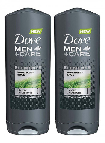 Pack Of 2 Men Care Elements Minerals And Sage Body And Face Wash 2 x 399ml