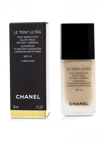 Le Teint Ultra Ultrawear Flawless Foundation Luminous Matte Finish SPF15 12 Beige Rose