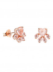 Rose Gold Plated Cat Paw Stud Earrings