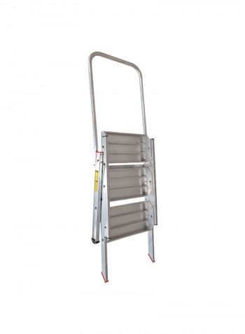 3-Step Compact Stool Ladder Silver 107x55x20centimeter