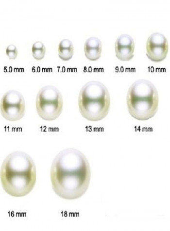 925 Sterling Silver 0.25 Ct Cubic Zirconia Studded Pearl Pendant Necklace
