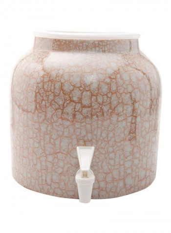 Marble Design Beverage Dispenser Crock Gold 9.5x10inch