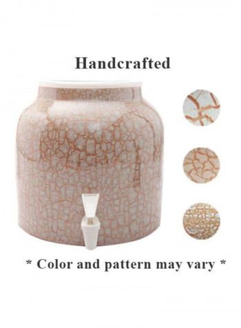 Marble Design Beverage Dispenser Crock Gold 9.5x10inch