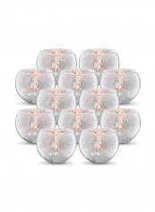 12-Piece Round Silver Votive Candle Holder Silver 2.55 x 11.8 x 9.05inch