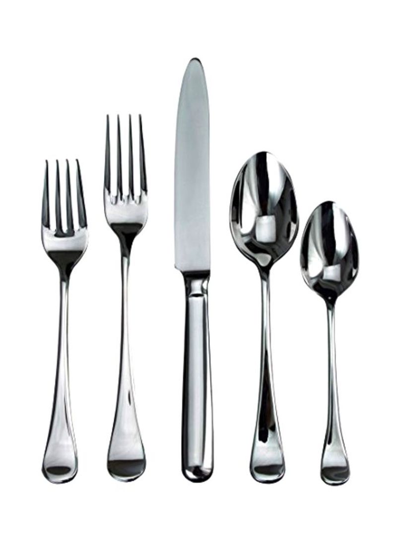 5-Piece Stainless Steel Flatware Place Setting Silver 10x2x2inch
