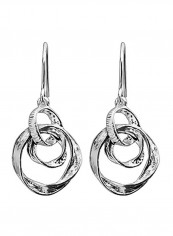 925 Sterling Silver Interlocked Circle Dangle Earring