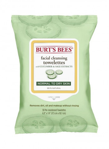 30-Piece Facial Cleansing Towelettes Pack