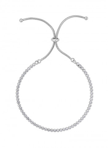 925 Sterling Silver 1.50 Ct Cubic Zirconia Studded Tennis Bracelet