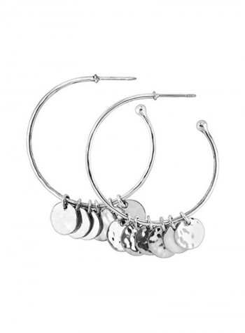 925 Sterling Silver Dangle Hoop Earrings
