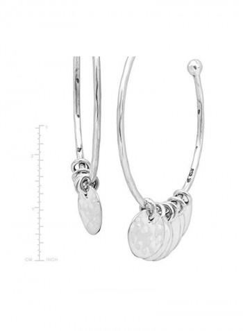925 Sterling Silver Dangle Hoop Earrings