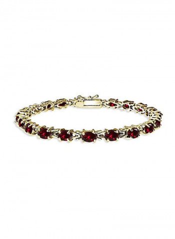 925 Sterling Silver Ruby Studded Tennis Bracelet