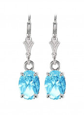 925 Sterling Silver Topaz Studded Dangle Earrings