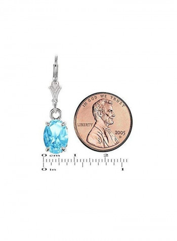 925 Sterling Silver Topaz Studded Dangle Earrings