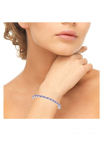 925 Sterling Silver Amethyst Studded Tennis Bracelet