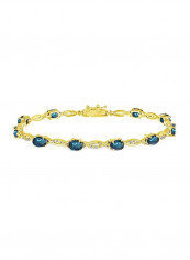 925 Sterling Silver Topaz Studded Tennis Bracelet