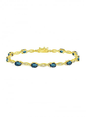 925 Sterling Silver Topaz Studded Tennis Bracelet
