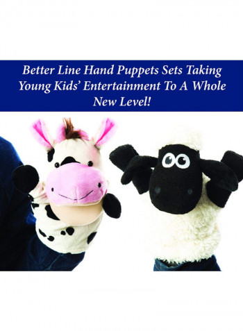 2-Piece 9.5 Inch Soft Plush Animal Hand Puppets