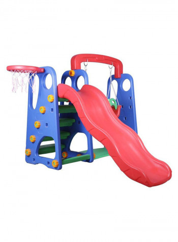 3-In-1 Slide and Swing With Basketball Ring 165x 170x 125centimeter