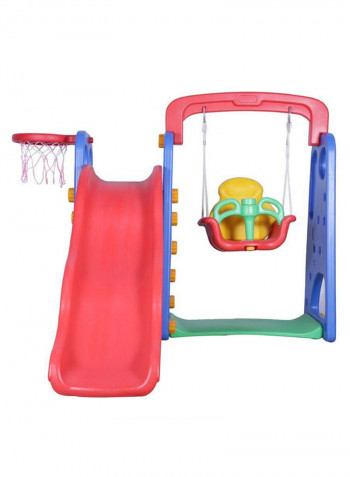 3-In-1 Slide and Swing With Basketball Ring 165x 170x 125centimeter
